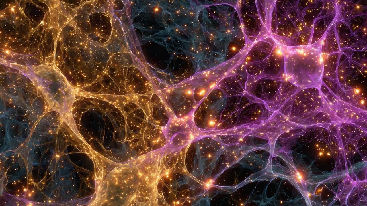 Exploring the Intricate Beauty of Cosmic Webs: A Visual Journey through the Vibrant and Complex Structures of Galaxies and Cosmic Materials