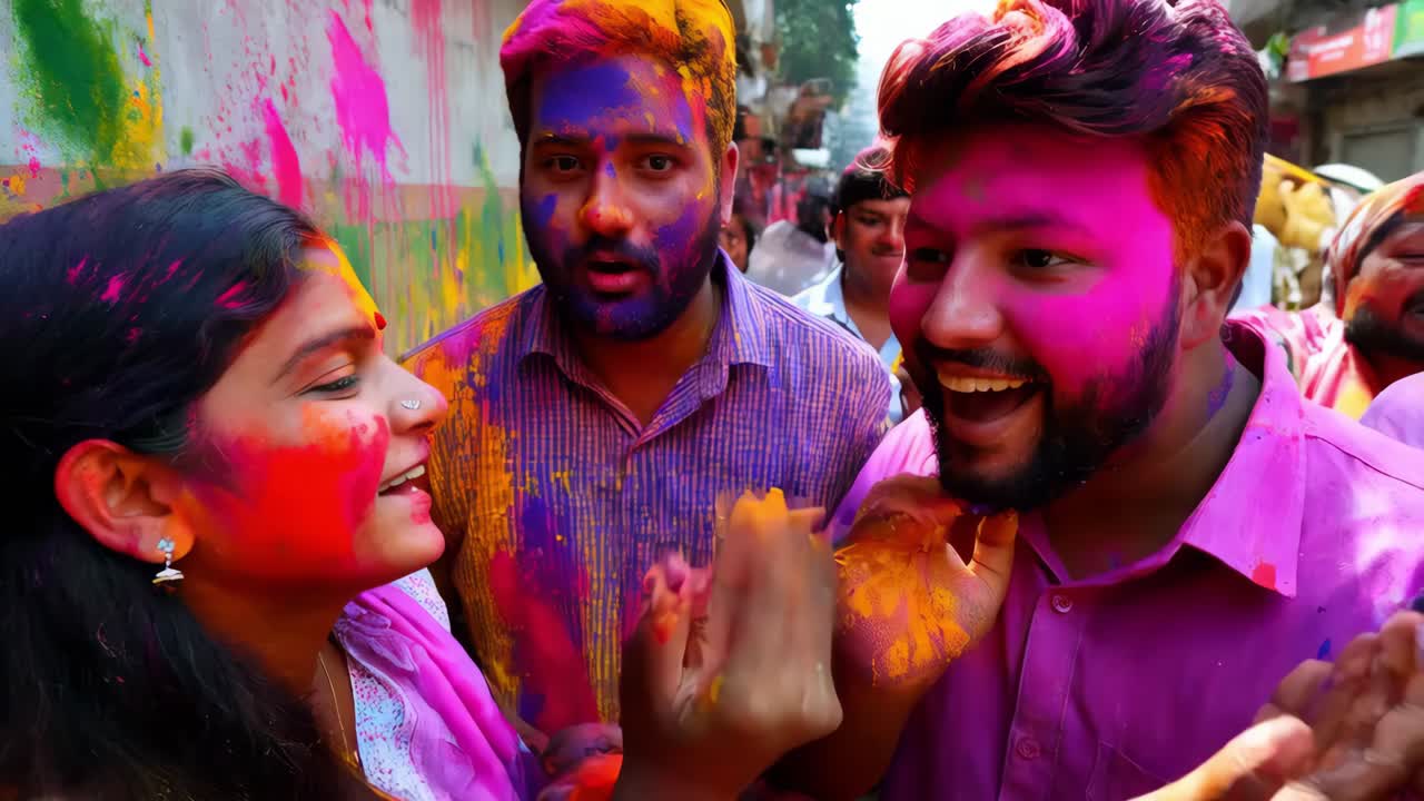 Celebrazione di Holi in India