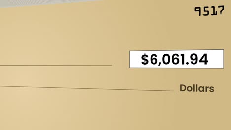 cierre de un número de contador creciente en el cheque bancario (cheque) para el pago.