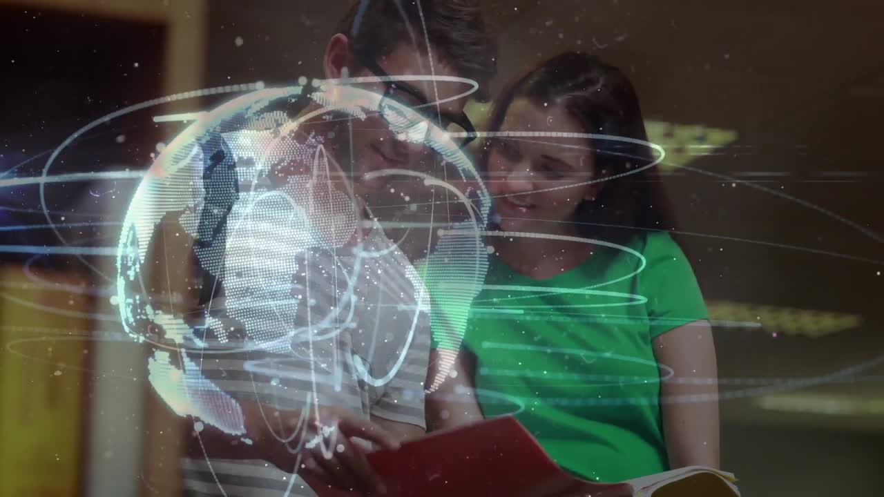 animación de la red de conexiones con el mundo sobre los estudiantes