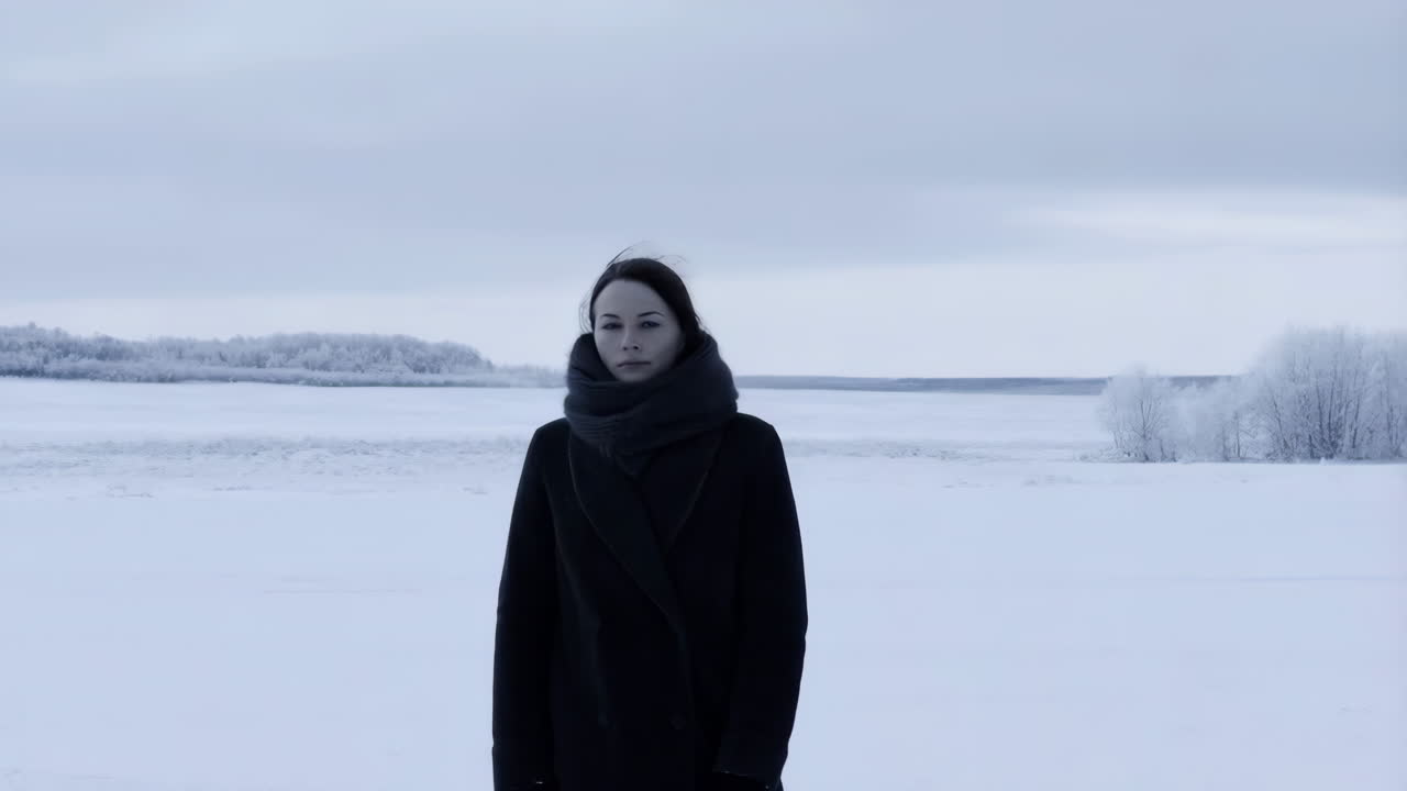 겨울 풍경 의 여자