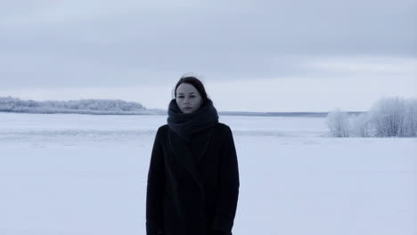 woman in winter landscape