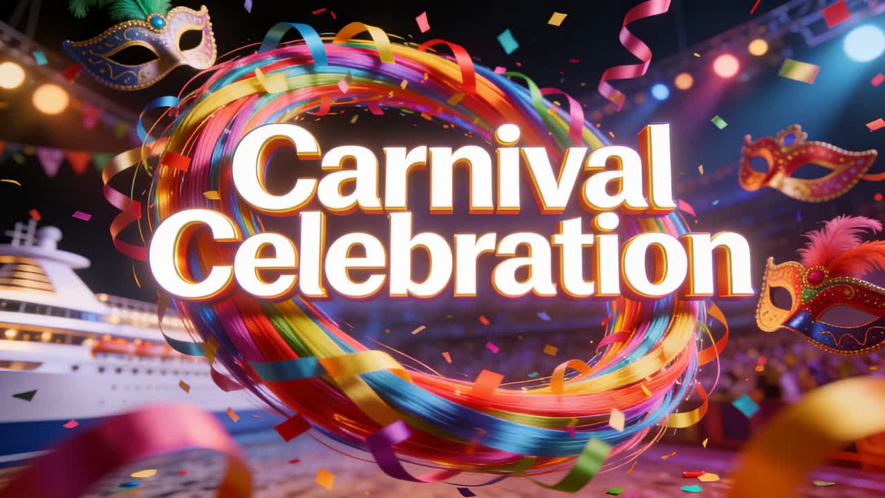 Sıkı bir halkadan dönerek gemi güvertesi üzerinde şekil değiştiren 3D Carnival Celebration başlığı, ortaya çıkmak üzere.