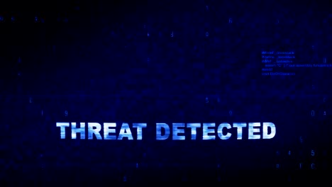 threat detected text digital noise twitch glitch distortion effect error loop animation.