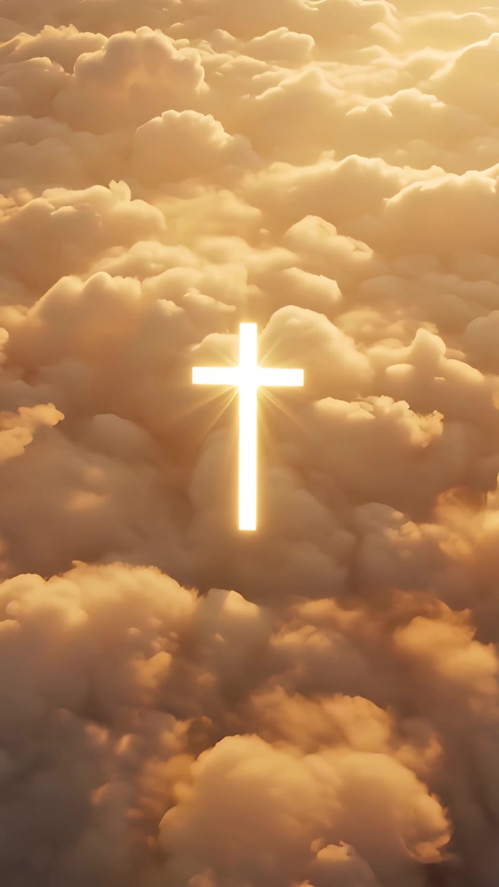 Sfondo per Adorazione 4K: Croce Cristiana e Luce Celeste