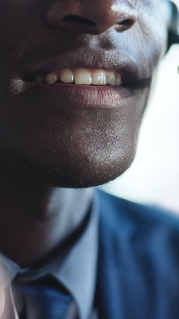 Close-up of a Smiling African American Man's Mouth