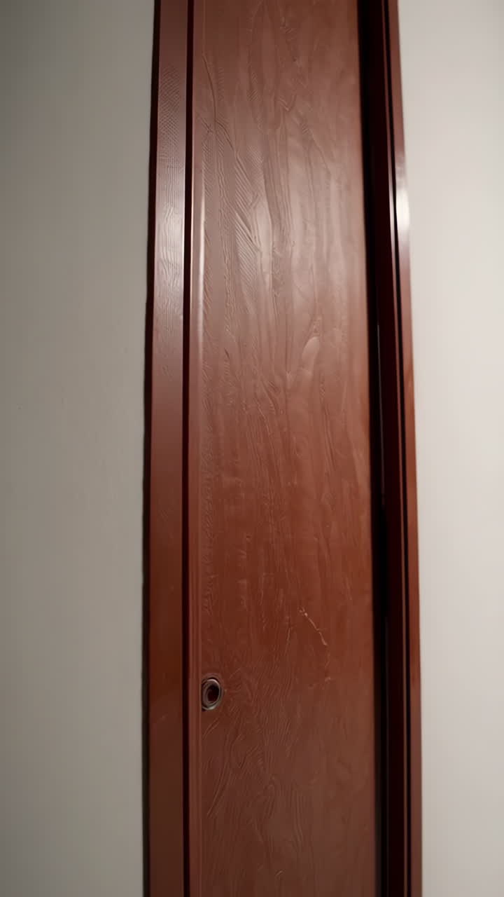 Brown Sliding Door in a Room