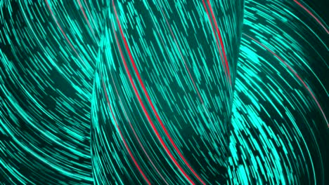 abstract teal and red twirling lines