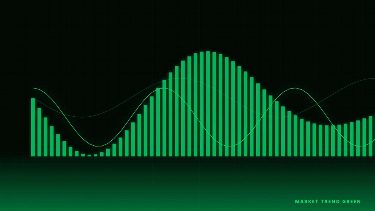 Animated Green Bar Chart Representing Market Trends