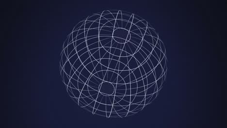 animation of white grid of digital globe spinning