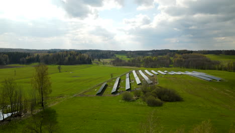 aerial view of solar power plant in poland