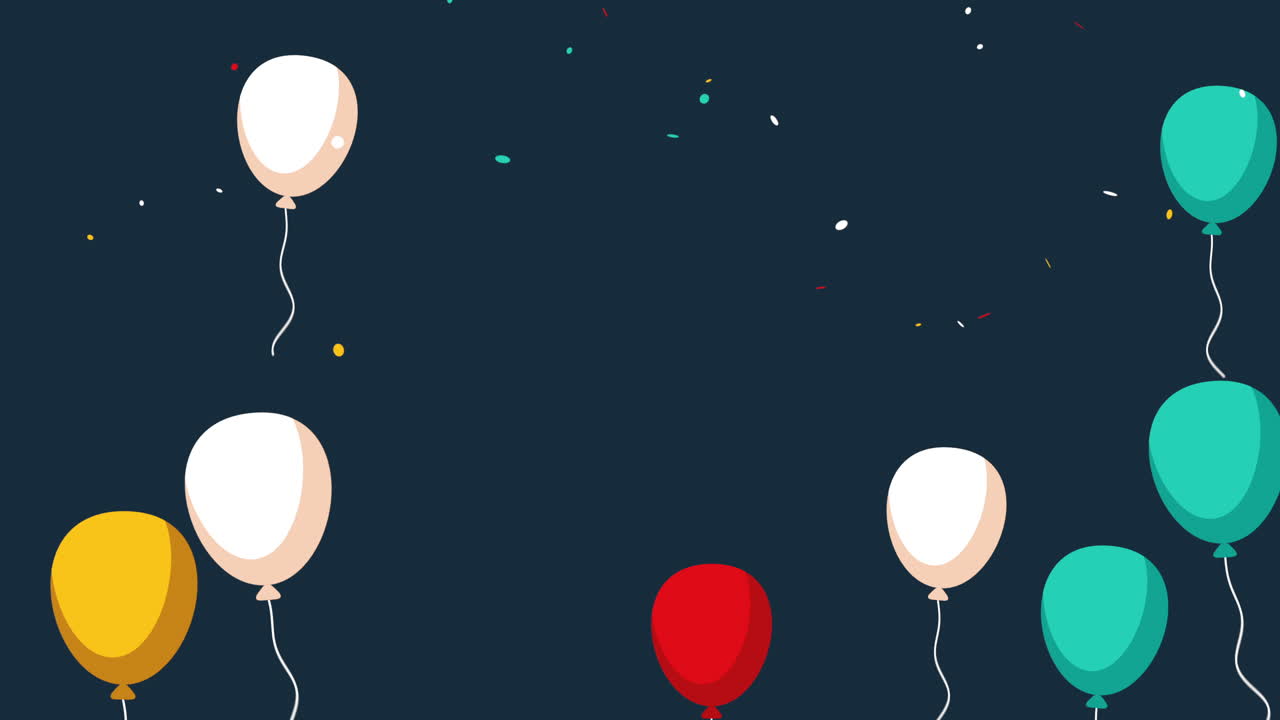 Primo piano animato di sfondo festivo con palloncini