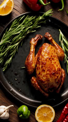 roasted chicken with vegetables and herbs