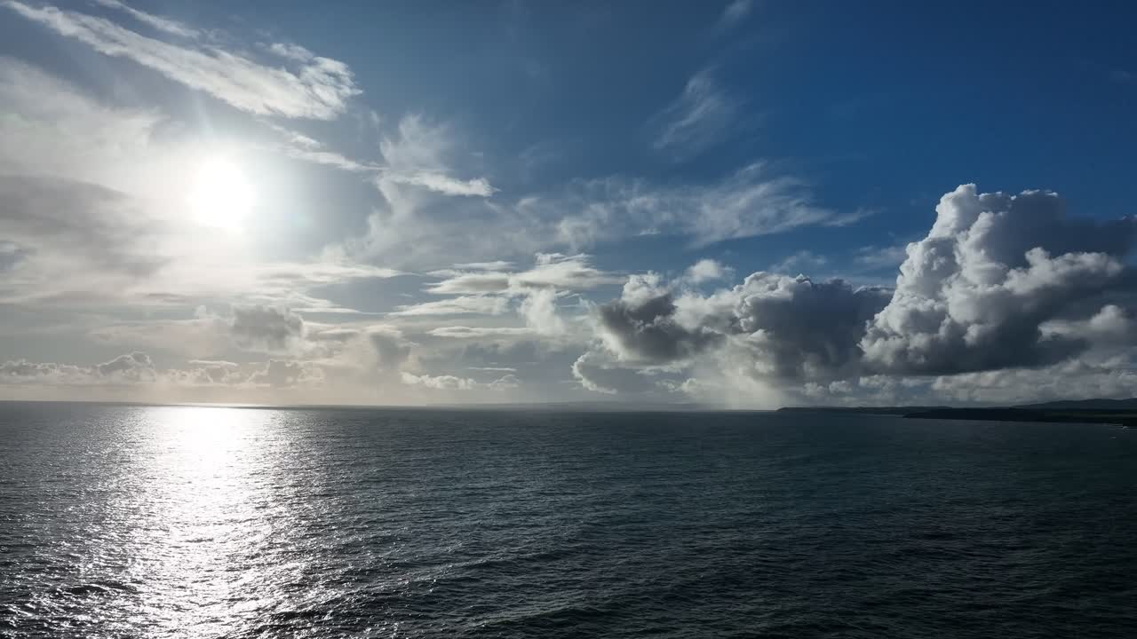 Ireland Epic Locations storm clouds and showers off coast Copper Coast Waterford Ireland in winter
