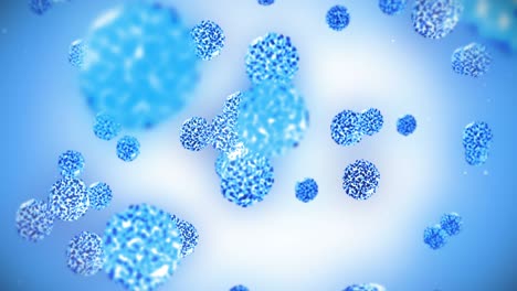 virus cell in spherical shape. pathogenic viruses causing infection. loop animation of human virus. bacterial microorganism. viral disease outbreak.