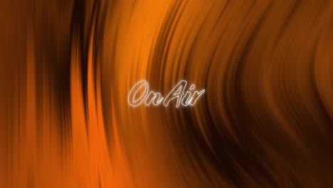 animation of on air text over orange shapes moving