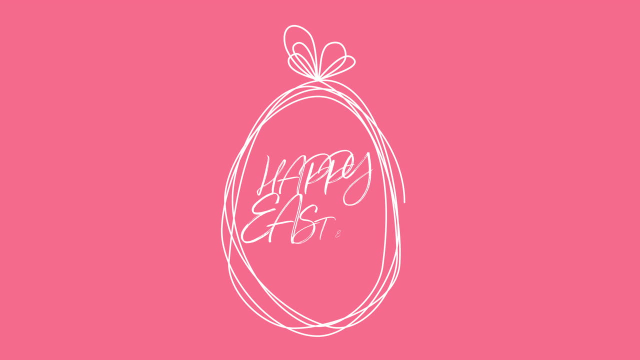 Happy Easter text and egg on red background 1