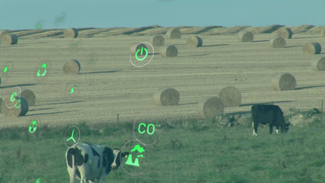 animation of digital icons over field