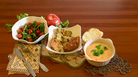 Healthy-mediterranean-cuisine,-three-dishes-concept-for-lunch-or-dinner