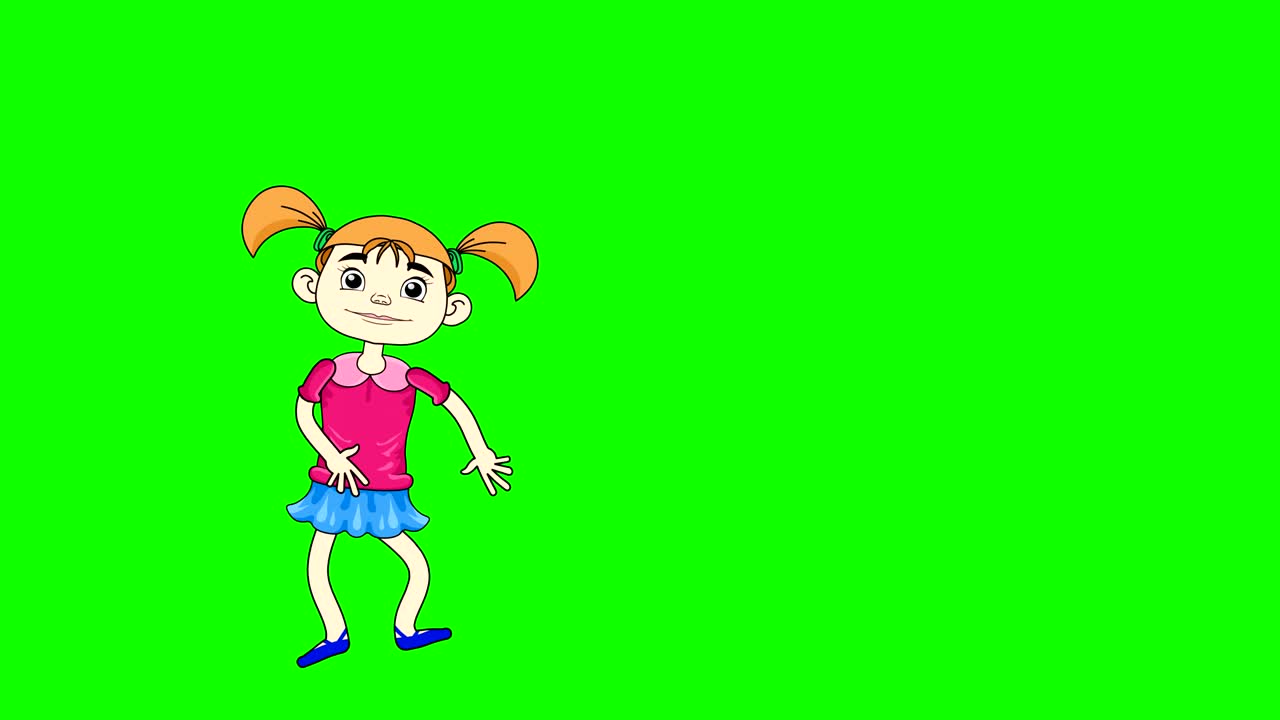 la chica dibujada se mueve.