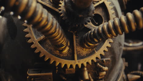 steampunk gears and mechanism close-up