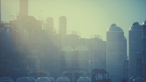 Refinery-factory-with-oil-storage-tanks