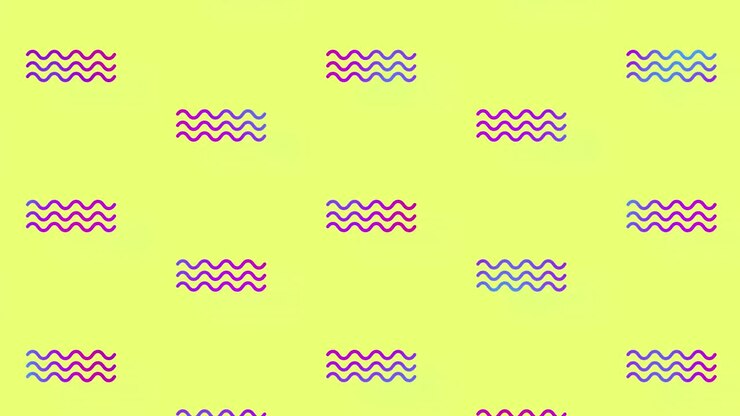 Pattern of geometric shapes in vibrant gradient holographic neon colors. Retro, memphis 80s 90s style. Animated vintage abstract background. Seamless pop art design. 4K video motion