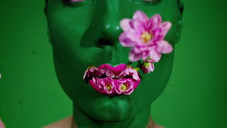 face art with flowers