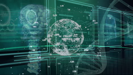 animation of globe over data processing