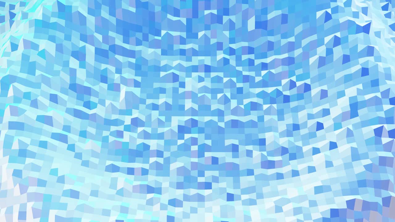 스타일리시 크리에이티브 라이트 (abstract low-poly background in 4k) - 추상적인 파동이 반이는 표면에서 순환적으로 움직이며, 부드럽고 부드러운 원활한 애니메이션, 단순한 미니멀리즘 기하학, 하색, 파란색 등.