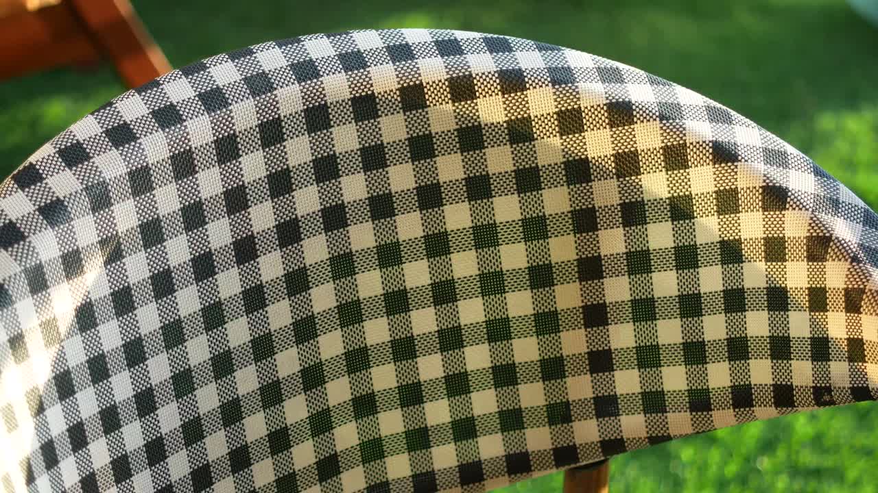 야외 체크 의자