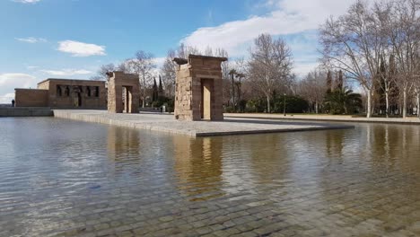 debod temple at west park in madrid - the templo de debod