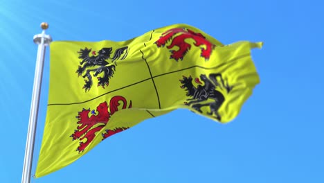 bandera de la provincia belga de hainaut, en la región de valonia, bélgica.