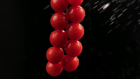 water droplets on fresh cherry tomatoes