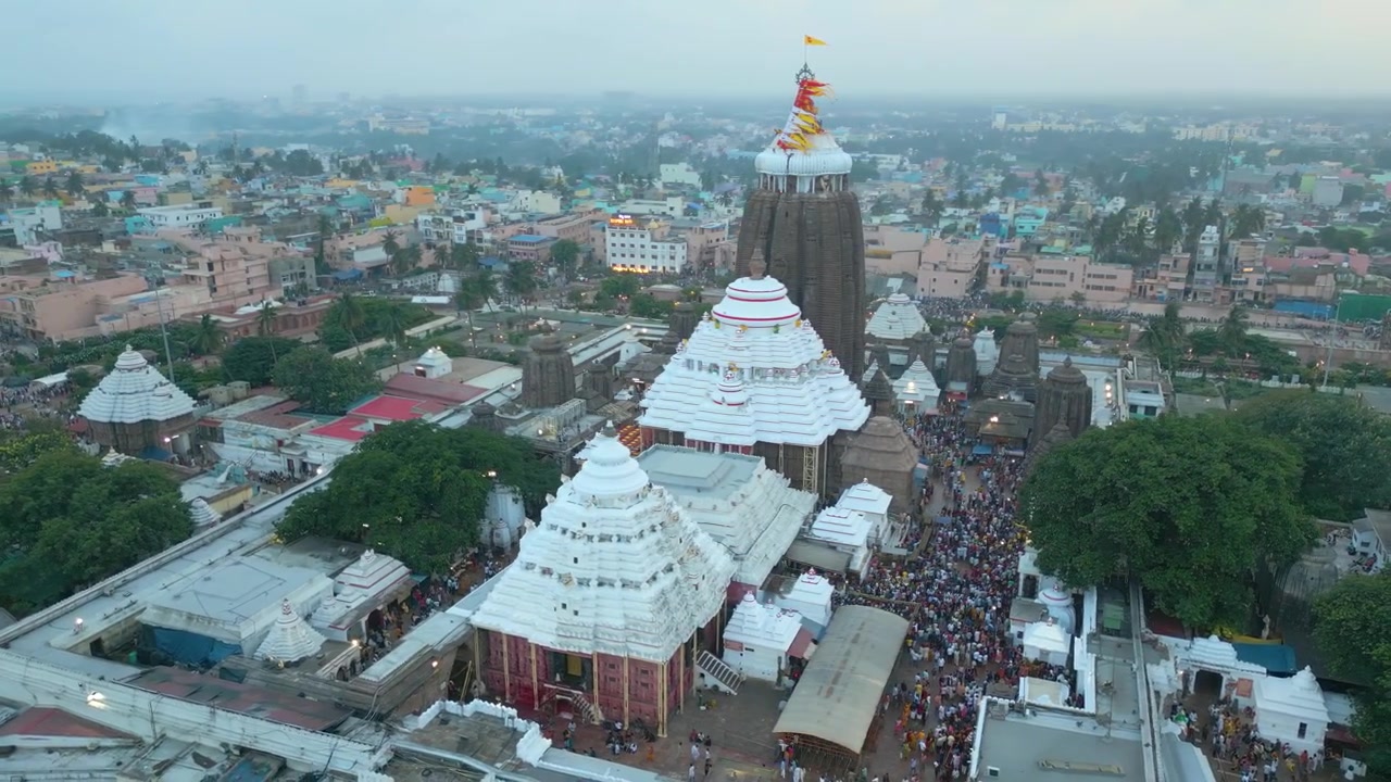 Aerial View of Sri Jagannath Temple in Puri, Odisha