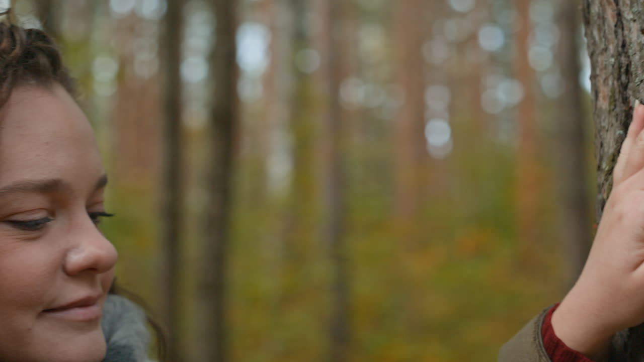 Woman in the forest in autumn