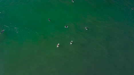 oceanside pier surfers drone view