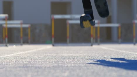 disabled athletic standing on a running track 4k