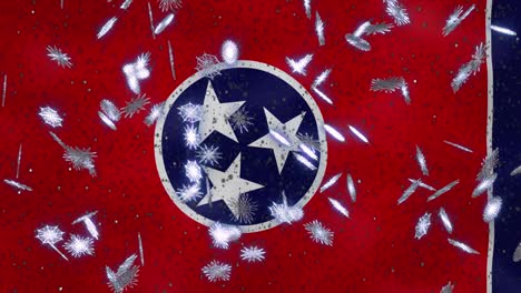 tennessee ondeando la bandera y la nevada fondo cíclico para navidad y año nuevo, bucle
