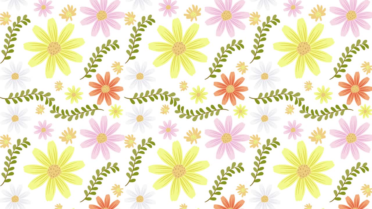 flores coloridas en transición en diversos fondos