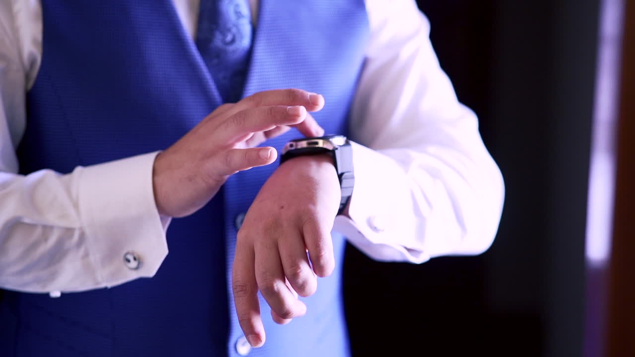 Groom Checking His Watch