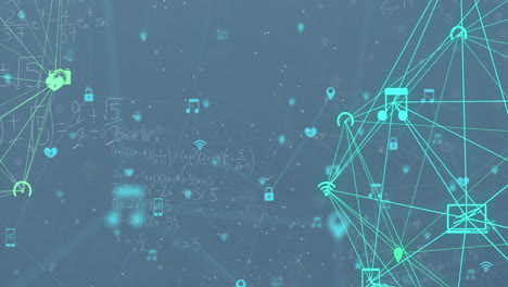 Animation-of-globes-of-networks-of-connections-with-digital-icons