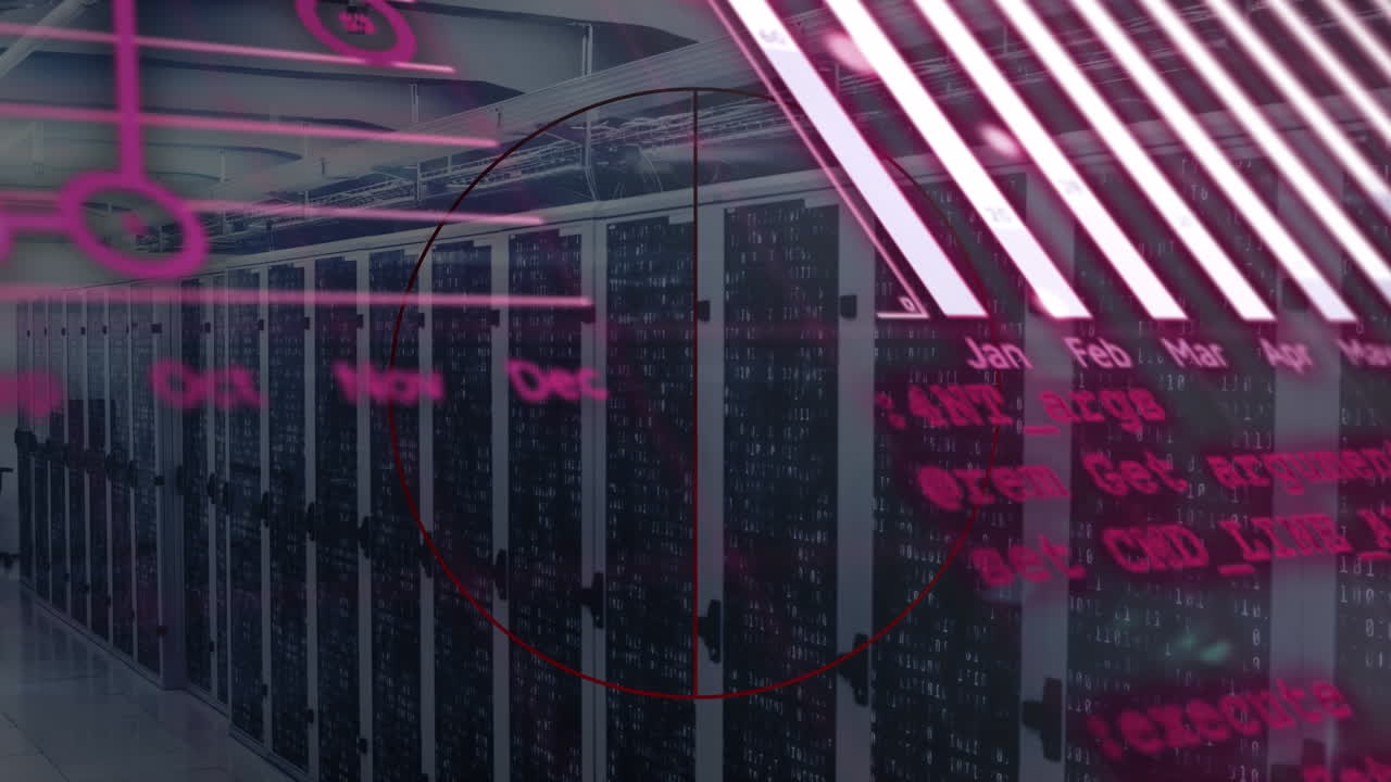 animación de gráficos y datos sobre severs