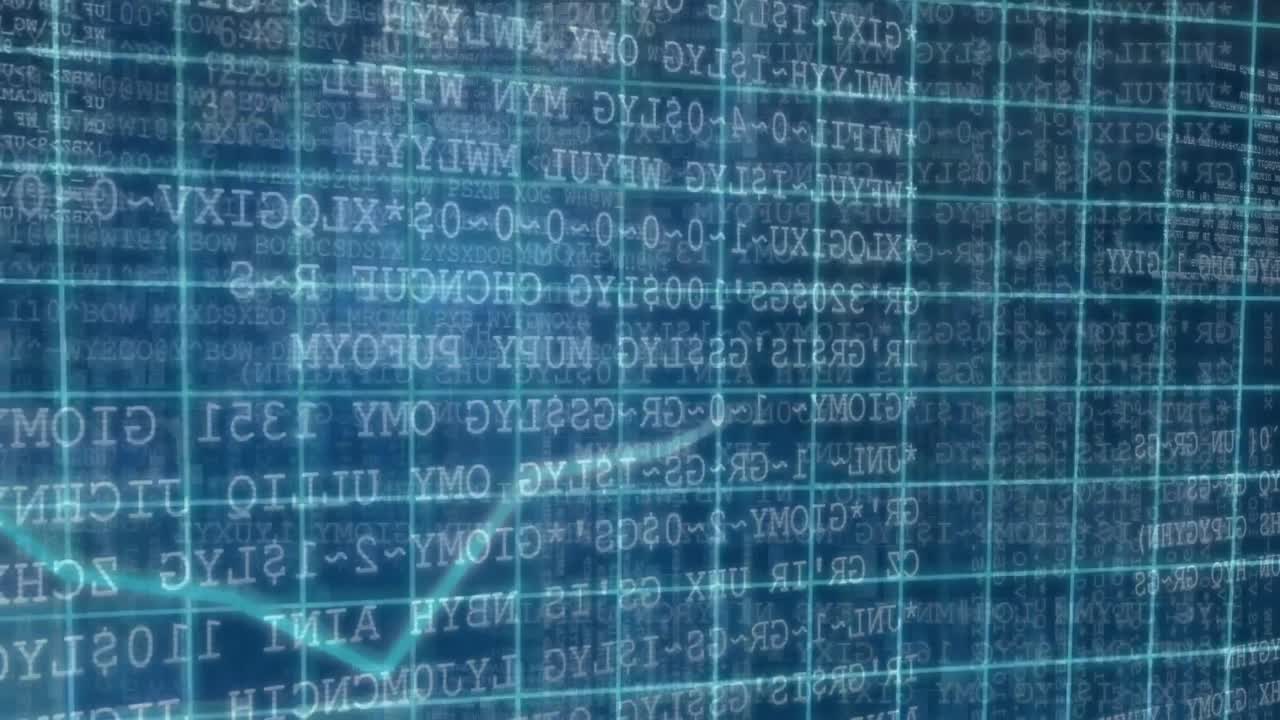 Animation of stock market display with numbers and graphs at the stock exchange.
