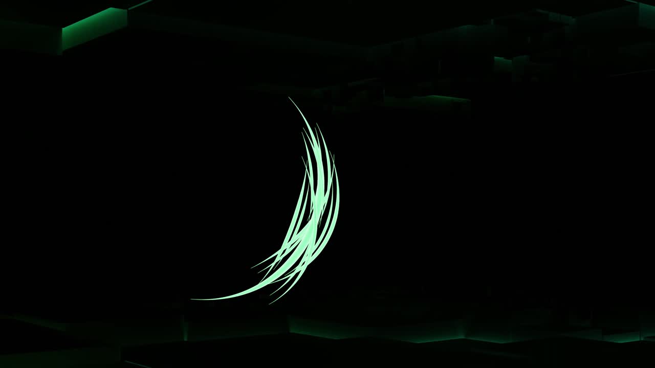 formas verdes 3d abstractas sobre un fondo negro