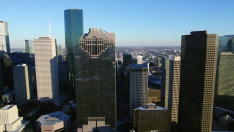 aerial view of downtown houston tx usa towers and skyscrapers, drone shot