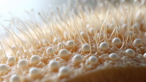 close-up of fungus spores