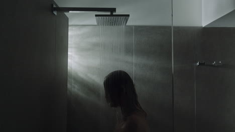 a relaxing shower silhouette