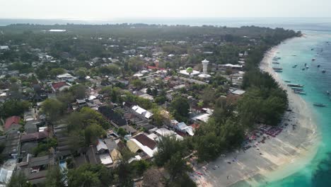 Aerial-over-Gili-Trawangan-East-Beach,-Indonesia