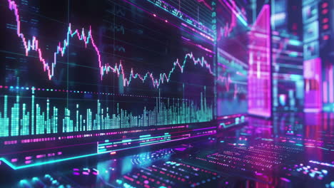 escena de la ciudad abstracta de datos y código hecho con ai generativo